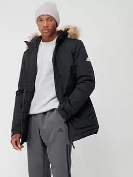 Image of adidas Utilitas Hooded Parka Jacket - Black, Size 2XL, Men