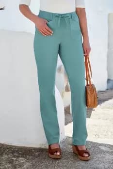 Image of Wrinkle Free Pull-On Straight Leg Trousers 29"