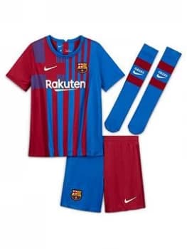 Image of Nike Barcelona Little Kids 21/22 Home Football Kit - Blue Size Xs