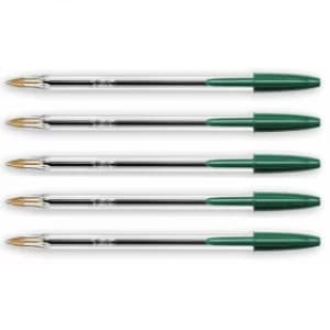 Image of BIC Cristal Ballpoint Pen - Green (5 Pack)
