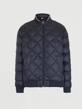 Image of Tommy Hilfiger Two Tone Padded Bomber Jacket - Navy