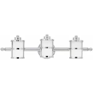 Image of Loops - IP44 3 Bulb Wall Light Opal Etched Glass Dimmable Polished Chrome LED G9 3.5W