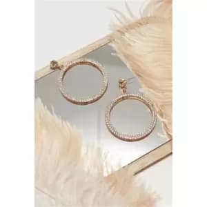 Image of I Saw It First Gold Diamante Circle Stud Earrings - Metallics