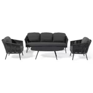 Image of Harbour Lifestyle Monterrey 3 Seat Sofa Set - Thin Rope Weave - Grey