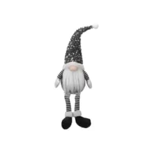 Image of Christmas Glam Gonk Sparkle Furry Fabric Soft Touch Plush Festive Indoor Ornament Novelty Xmas Home Decoration Winter Santa Figure Home Decor (grey -