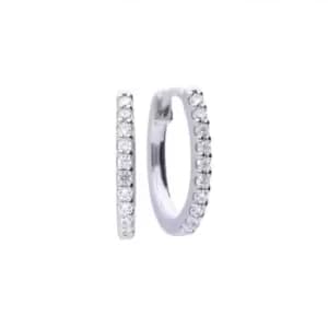 Image of Diamonfire Silver White Zirconia Earrings Classical Creole E5609