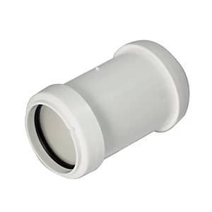 Image of FloPlast WP07W Push-Fit Waste Straight Coupler - White 32mm