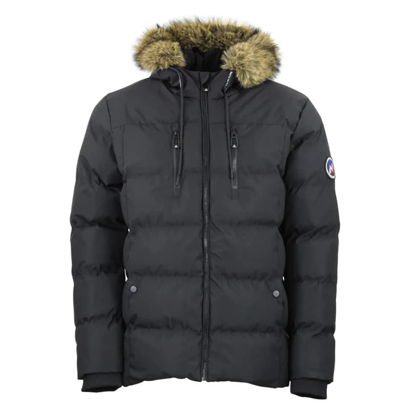 Image of Womens fur hooded puffer jacket Peak Mountain Noir Female M
