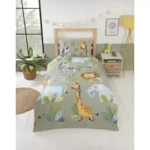 Image of Studio Kids Rumble In The Jungle Duvet Cover Set Multi Toddler Children Bedding - Multi