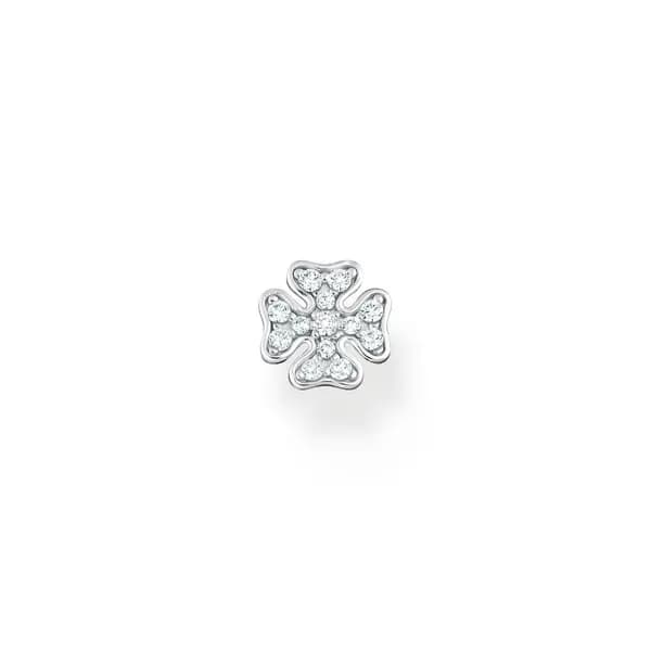 Image of Thomas Sabo Charm Club Charming Sterling Silver White Cloverleaf Singl