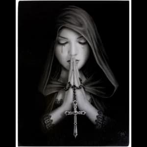 Image of Small Gothic Prayer Canvas Picture by Anne Stokes