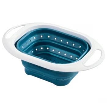 Image of xavax Collapsible Silicone Kitchen Strainer, Petrol