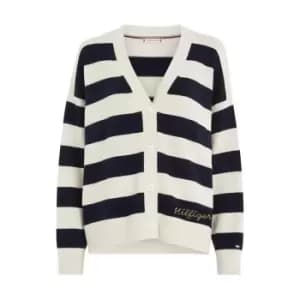 Image of Tommy Hilfiger Lighthouse Stp Boxy V-Nk Cardi - Beige