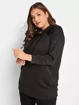 Image of Yours Raglan Hoodie Sweatshirt - Black, Size 26-28, Women