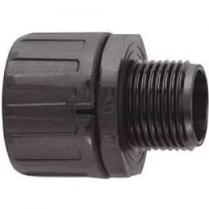 Image of HellermannTyton 166 21004 HG21 S M20 HelaGuard Straight Conduit Fitting Polyamide 6.6 Black
