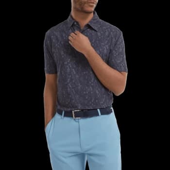 Image of Footjoy 2022 Digital Camo Print Lisle Polo - Navy - L