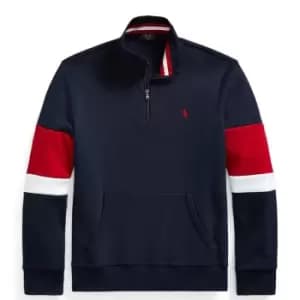 Image of Polo Ralph Lauren quarter Zip Arm Loop Top - Blue