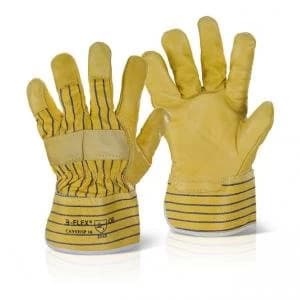 Image of B Flex Canadian Yellow Hide Rigger Glove Ref CANYHSP Pack 10 Up to 3