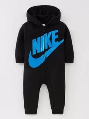Image of Nike Metallic Hbr Gifting Coverall, Black, Size 3 Months, Women