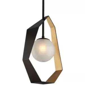 Image of Origami 1 Light Pendant Bronze With Gold Leaf, Glass, 2700K