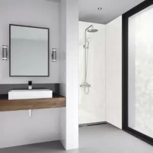 Image of Mermaid Frost Laminate Shower Wall Panel Square Edged 2420mm x 900mm in White