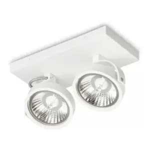 Image of Ideal Lux KONIG 2 Light Twin Ceiling Spotlight White