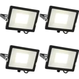 Image of 4 PACK Outdoor Waterproof LED Floodlight - 50W Cool White LED - Matt Black
