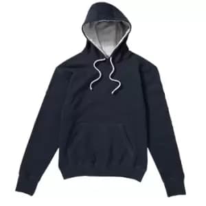 Image of SG Mens Contrast Hooded Sweatshirt / Hoodie (2XL) (Navy/Light Oxford)