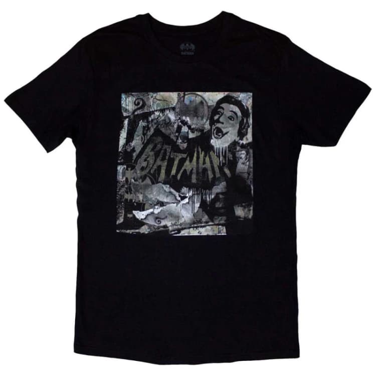 Image of DC Comics Batman Mural Logo T Shirt Black unisex