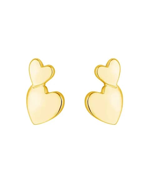 Image of Simply Silver Mini Double Heart Earrings