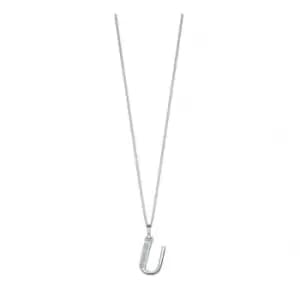 Image of Beginnings Sterling Silver Art Deco Initial U Cubic Zirconia Pendant P4743C