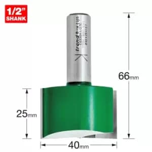 Image of Trend CRAFTPRO Two Flute Straight Router Cutter 40mm 25mm 1/2"