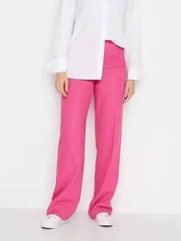 Image of Long Tall Sally Pink Pinstitch Linen Trouser 36", Pink, Size 14, Women