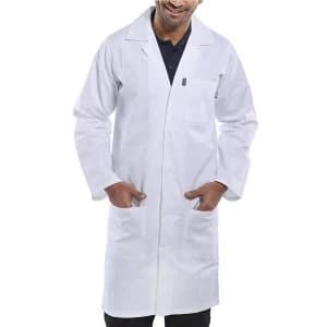Image of Click Workwear Poly Cotton Warehouse Coat 36" White Ref PCWCW36 Up to