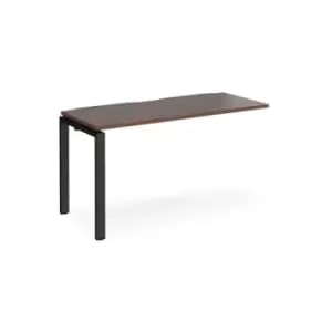 Image of Bench Desk Add On Rectangular Desk 1400mm Walnut Tops With Black Frames 600mm Depth Adapt