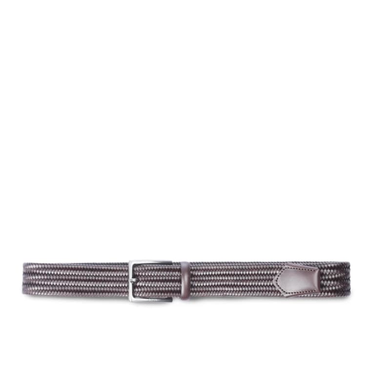 Image of Boss Semyo Woven Leather Belt Brown male 30 inch