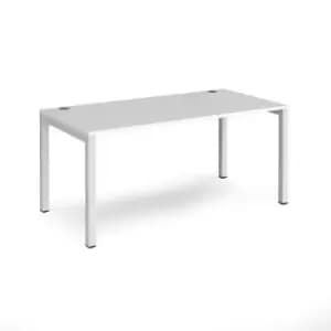 Image of Bench Desk Single Person Rectangular Desk 1600mm White Tops With White Frames 800mm Depth Connex
