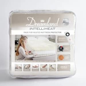 Image of Dreamland Intelliheat Faux Fur Mattress Protector - Double