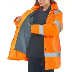 Image of Beeswift High Visibility Fleece Lined Traffic Jacket Orange 3XL
