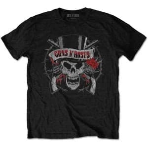 Image of Guns N' Roses - Distressed Skull Mens Medium T-Shirt - Black