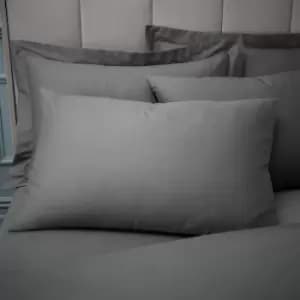 Image of Plain Dye 100% Egyptian Cotton 180 Thread Count Standard Pillow Case, Charcoal, Pair - Bianca
