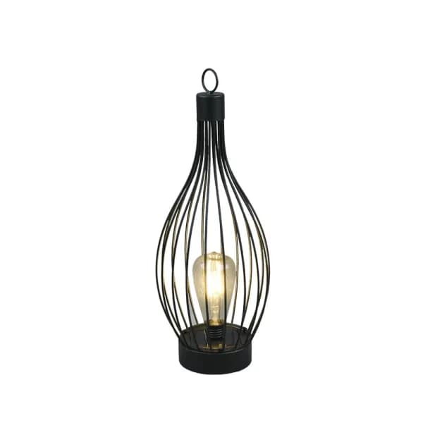 Image of Mairana Modern Outdoor Portable Lamp Black Matt IP44 with Dusk sensor
