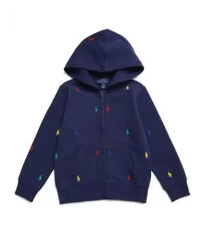 Image of Polo Ralph Lauren Boys' Embroidered Logo Zip Through Hoody - Newport Navy - 2 Years