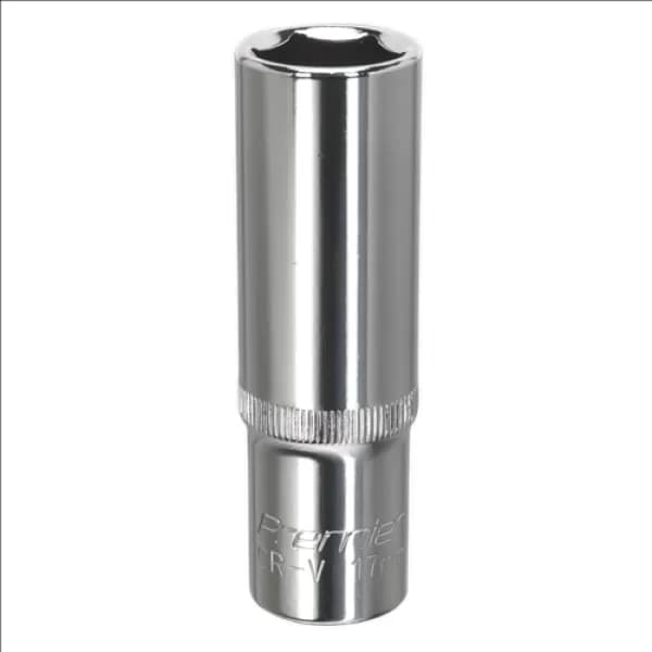 Image of Genuine SEALEY SP1217D WallDrive® Socket 17mm Deep 1/2Sq Drive Fully Polished