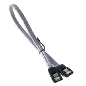 Image of BitFenix Alchemy SATA 6GB/s braided cable 30cm - Grey/Silver