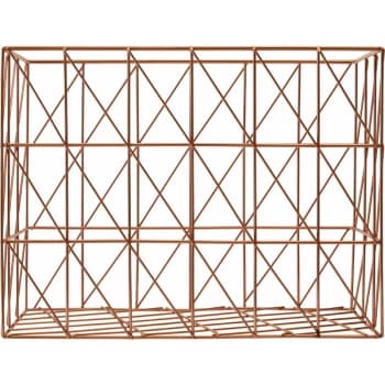 Image of Premier Housewares - Copper Finishing Rectangular Wire Basket Storage Solution For Pantry Kitchen Closet Bathroom Metal Basket With Contemporary