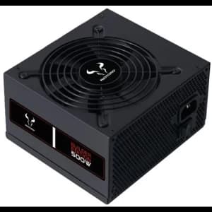 Image of Riotoro 500W Builder Edition PSU Sleeve Bearing Fan 80 White Flat Cables UK Plug