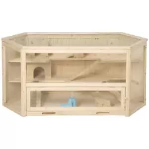 Image of Pawhut Three-tier Wooden Hamster/Gerbil Cage Play Centre