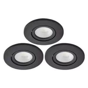 Image of Spa Como LED Tiltable Fire Rated Downlight 5W Dimmable 3 Pack Cool White Satin Black IP65