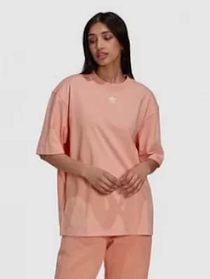 Image of adidas Originals Trefoil Loose Tee, Blush, Size 10, Women